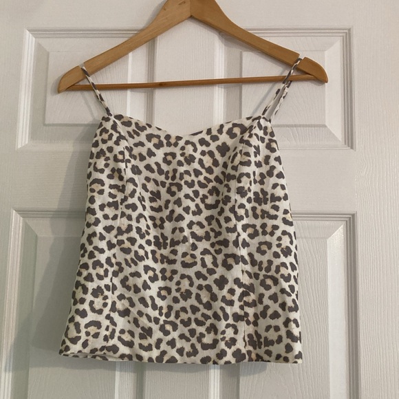 Lavender‎ Brown Animal Print Cropped Top Small - Picture 2 of 6